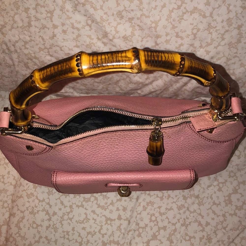 Authentic Gucci Pink Peddle Leather w/ Bamboo - Picture 6 of 15